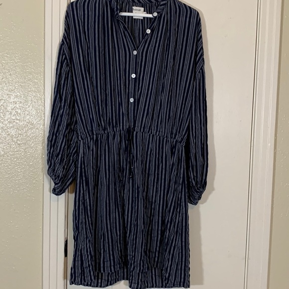 Madewell Cristy Dawn Collaboration Striped Drawstring waist Dress, M - Picture 1 of 11